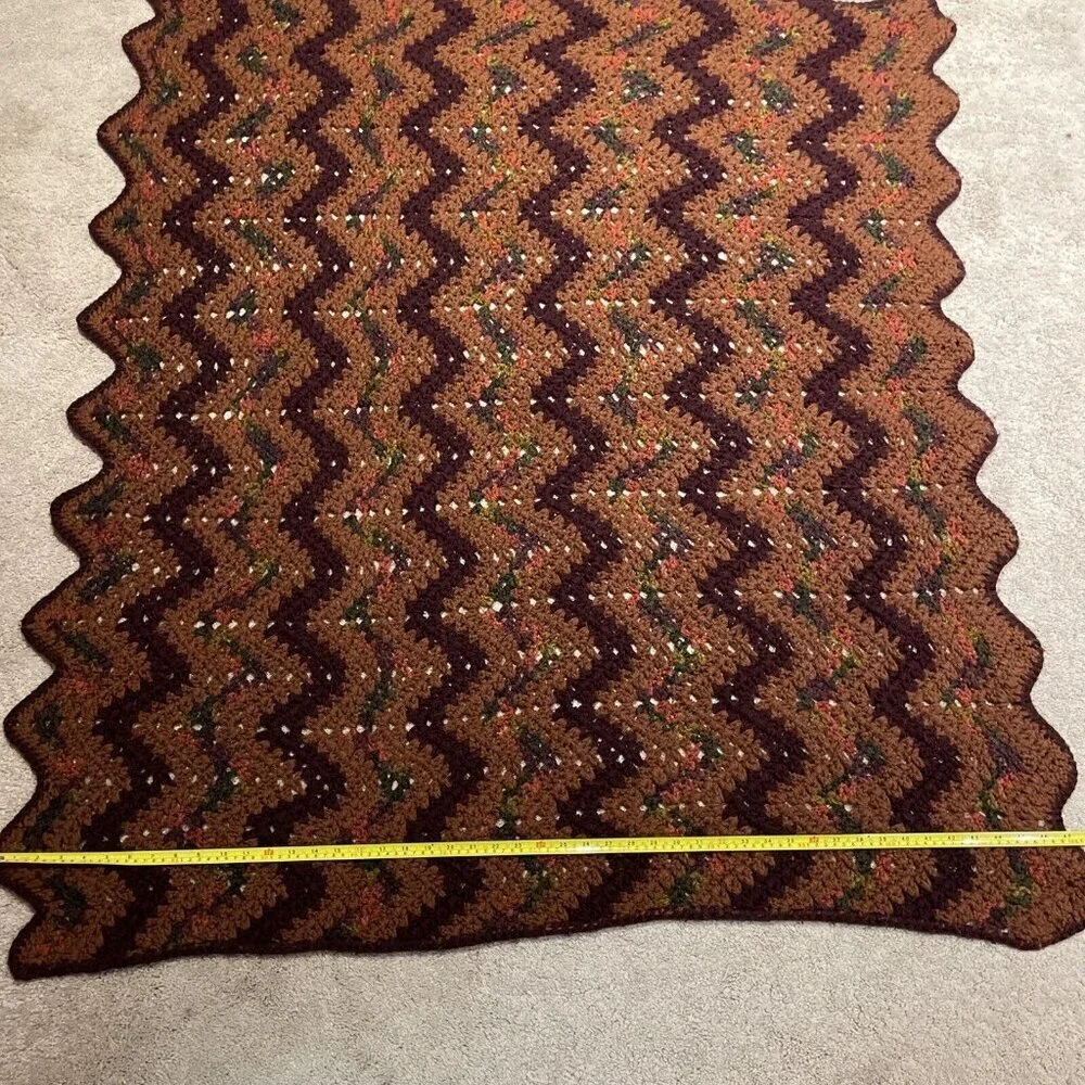 Vintage Handmade Crochet Afghan Throw 51x48